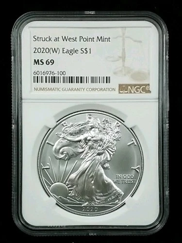2020(W) Struck At West Point $1 Silver Eagle .999 FINE NGC MS 69 #7325