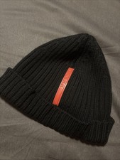 PRADA Beanie Schwarz Woll Mütze