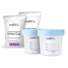 Sterile Urine Specimen Cups with Lids 2PK - 4 oz. Individually Wrapped
