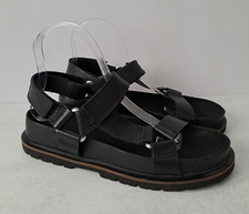 Clarks Orianna Sporty Sandals Size 5 D Black Leather Chunky Flatforms