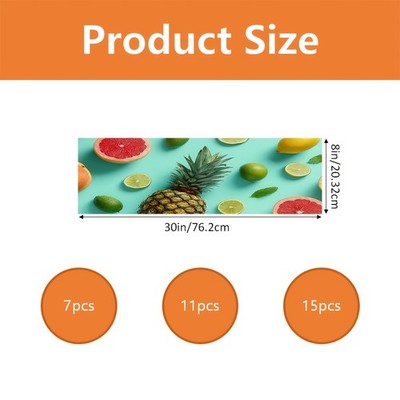 2D FLAT Fresh Fruit Slice Collage Style Stair Mat, New Spring/Summer Non-Slip