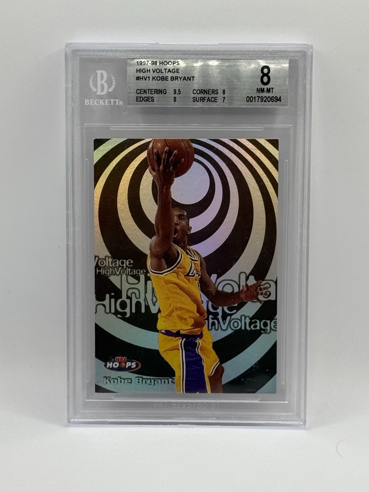 1997-98 Hoops High Voltage #1 Kobe Bryant Lakers HOF BGS 8 SP