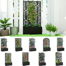 Planter Box with Privacy Screen, Wall Mounted or Freestanding Trellis Planter