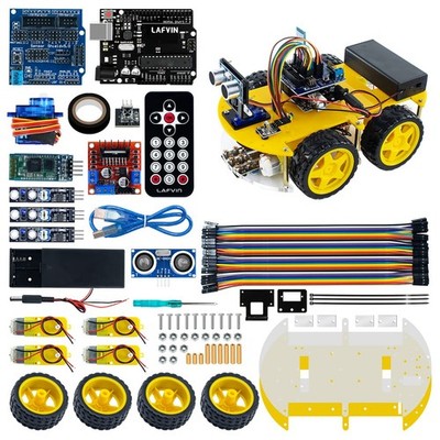 LAFVIN Smart Robot Car Kit Include Ultrasonic Sensor,R3 Board 10 inches 