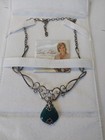 CAROLYN POLLACK solid STERLING 925 SCROLL NECKLACE / Green Chrysoprase pendant. — photo 2