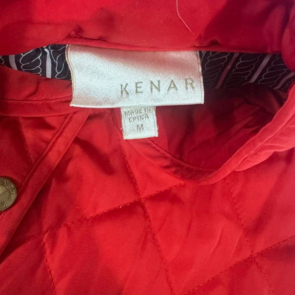 Kenar Womens Medium Red Snap Front Quilted Vest Polyester - Image 3 of 4