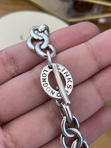 Rare Genuine LINKS OF LONDON Hallmarked Silver Toggle Logo Bracelet With Box - Picture 15 of 17