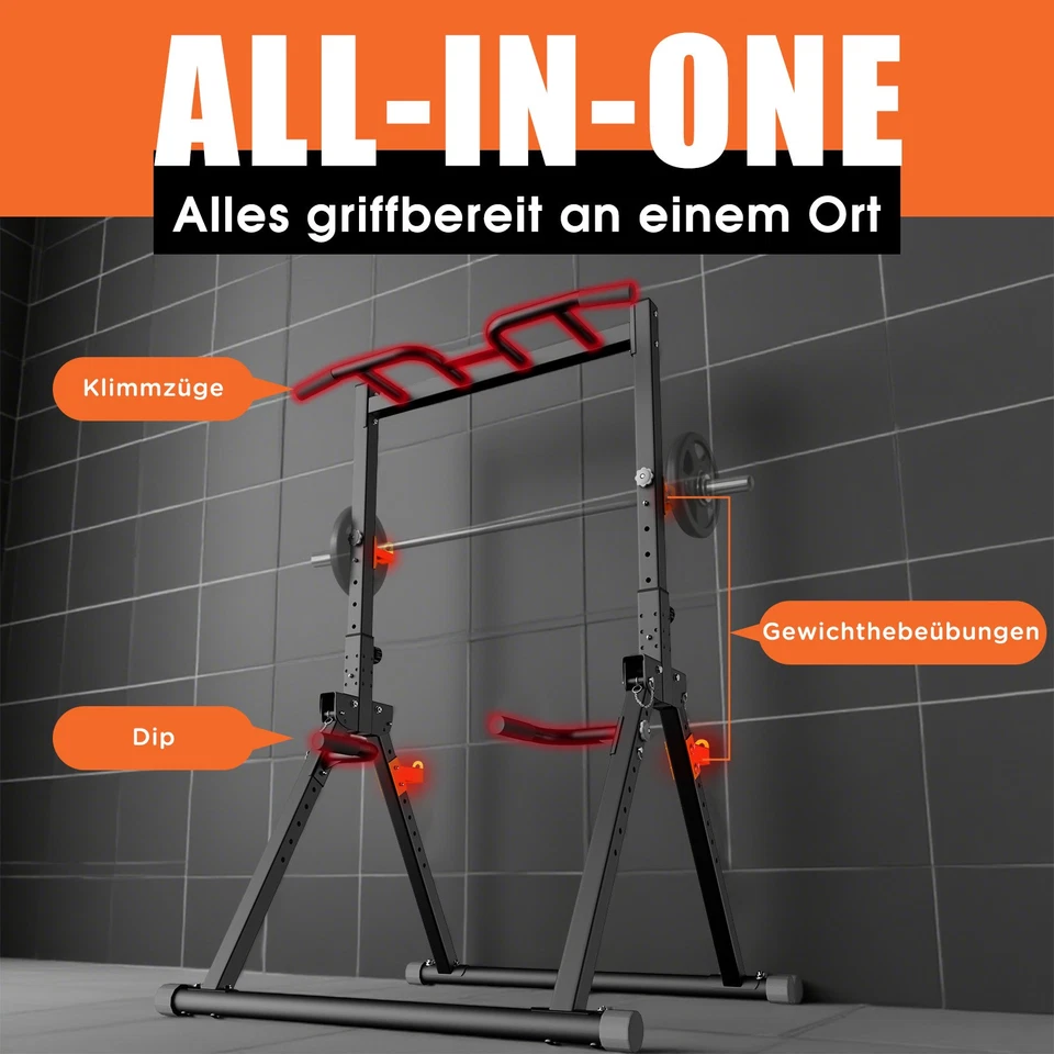 DH FitLife Power Tower Klimmzugturm Dip Station Faltbar 150kg Home Gym - Bild 2 von 4