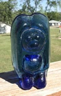 Vintage BLENKO Cobalt Blue Glass TROLL 3.75” Figurine Paperweight with STICKER
