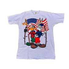 VTG 1996 Looney Tunes Bugs Bunny Daffy Duck T Shirt L Single Stitch 90s Warner