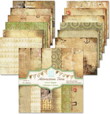 Vintage Scrapbook Paper 12X12 - Double Sided Pattern Printed Scrapbooking Paper,