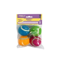 Multipet Assorted Plush Squeaky Tennis Ball 2 4 pk
