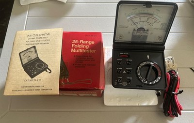Micronta 20,000 OHMS/VOLT 25-Range Folding Multitester 22-211 NOS Tested 1989