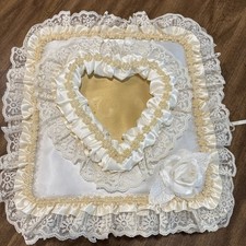 Vintage 3 Ring Binder Photo Album Hand Made Padded  Fabric Covered with Heart