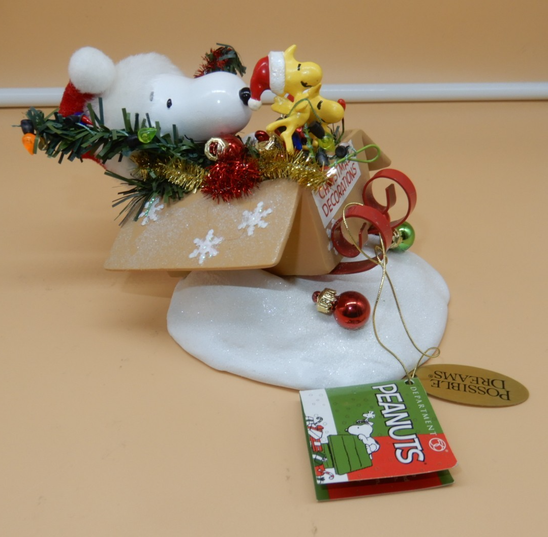 Snoopy｜One-Bird Open Sleigh PEANUTS Dept 56 CLOTHTIQUE POSSIBLE DREAMS Snoopy Woodstock ONE
