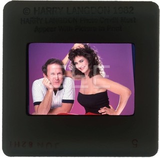 Lynda Carter Wonder Woman Actress With Harry Langdon Transparency w/rights 311P