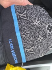 Louis Vuitton Black Damier Petite Beanie with LV Monogram Logo Wool