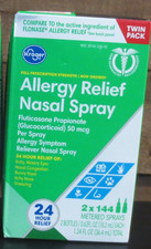 ALLERGY RELIEF NASAL SPRAY - 2X144 METERED SPRAYS - EXP 12/25