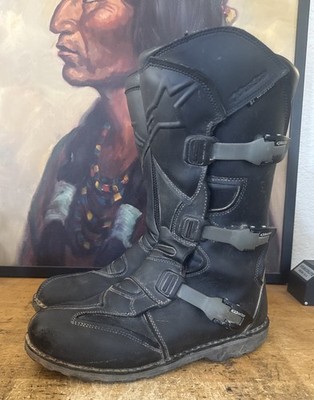 Alpinestars Scout Black Motorcycle Boots Size 10 Men s 44.5 Dual Sport Touring