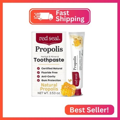 Red Seal Propolis Herbal & Mineral Natural Toothpaste - Mild Mint - Fluoride Fre