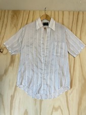 JC Penny 70s Vintage Striped Casual Button Up Shirt Short Sleeve Men's Size M