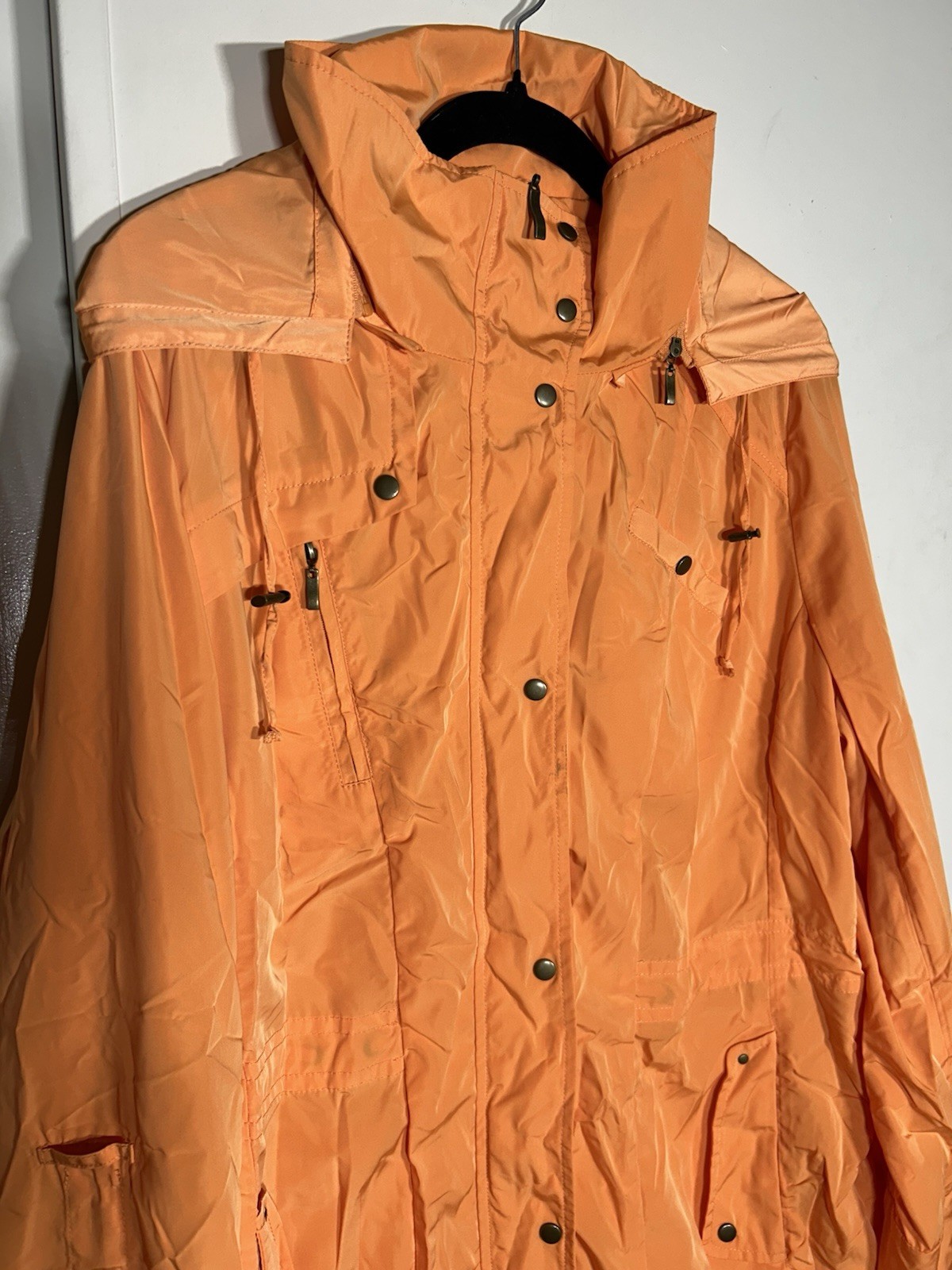 Vintage Pendeleton Bright Orange Packable ZipUp H… - image 6