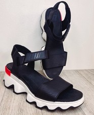 Sorel Kinetic Ankle Strap Black Leather Platf...