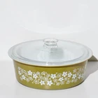 Vintage Pyrex Big Bertha 664-C 29 Spring Blossom Green Crazy Daisy 4Qt Casserole