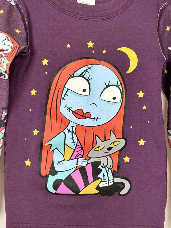  HANNA ANDERSSON NIGHTMARE BEFORE CHRISTMAS SALLY Girls 2 PC Pajamas Sz 100 or 4 - Image 2 of 4