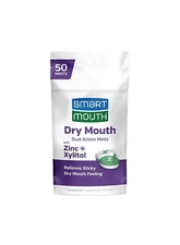 Dry Mouth Mints SmartMouth with Zinc + Xylitol, 50 pieces in resealable bag