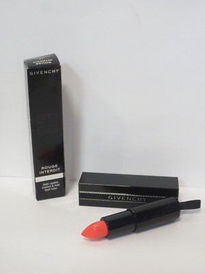 GIVENCHY LE ROUGE INTERDIT SATIN LIPSTICK #17 FLASH CORAL 0.12 OZ BOXED