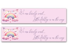 2 x Banners Personalizados Bebé en Camino Recién Nacido - Cualquier Nombre, Edad y Ocasión