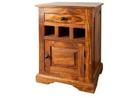 Nachtkommode Nachtschrank Boxspringbett 46X40 Akazie Holz Massiv Braun Kolonial