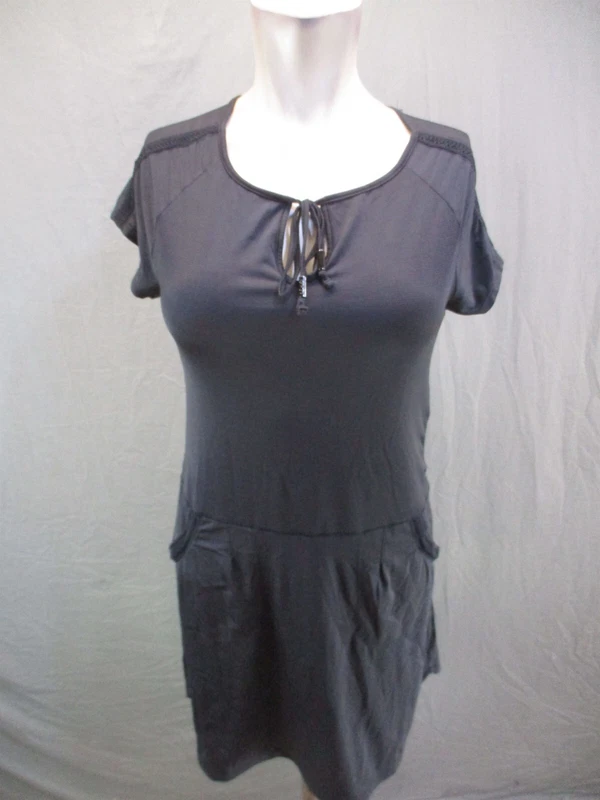 lole round neck drawstring short sleeve sports dress 