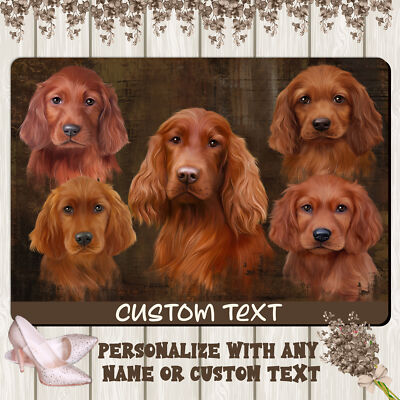 Irish Setter Dog Floor Mat Personalize Anti-Slip Pet Door Mat Indoor Outdoor NWT