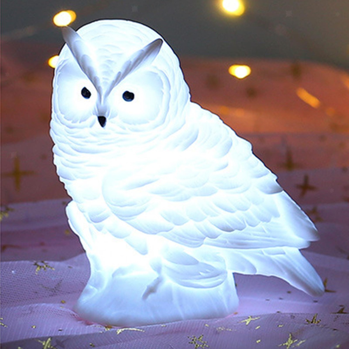 Owl Shape Animal Shade Night Light Shell Night Lamp for Office