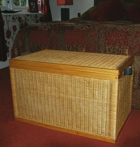 large wicker toy chest