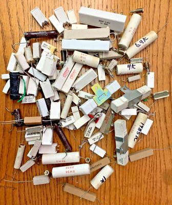 CERAMIC CEMENT POWER RESISTORS - LOT  100 plus pieces - takeouts - see values