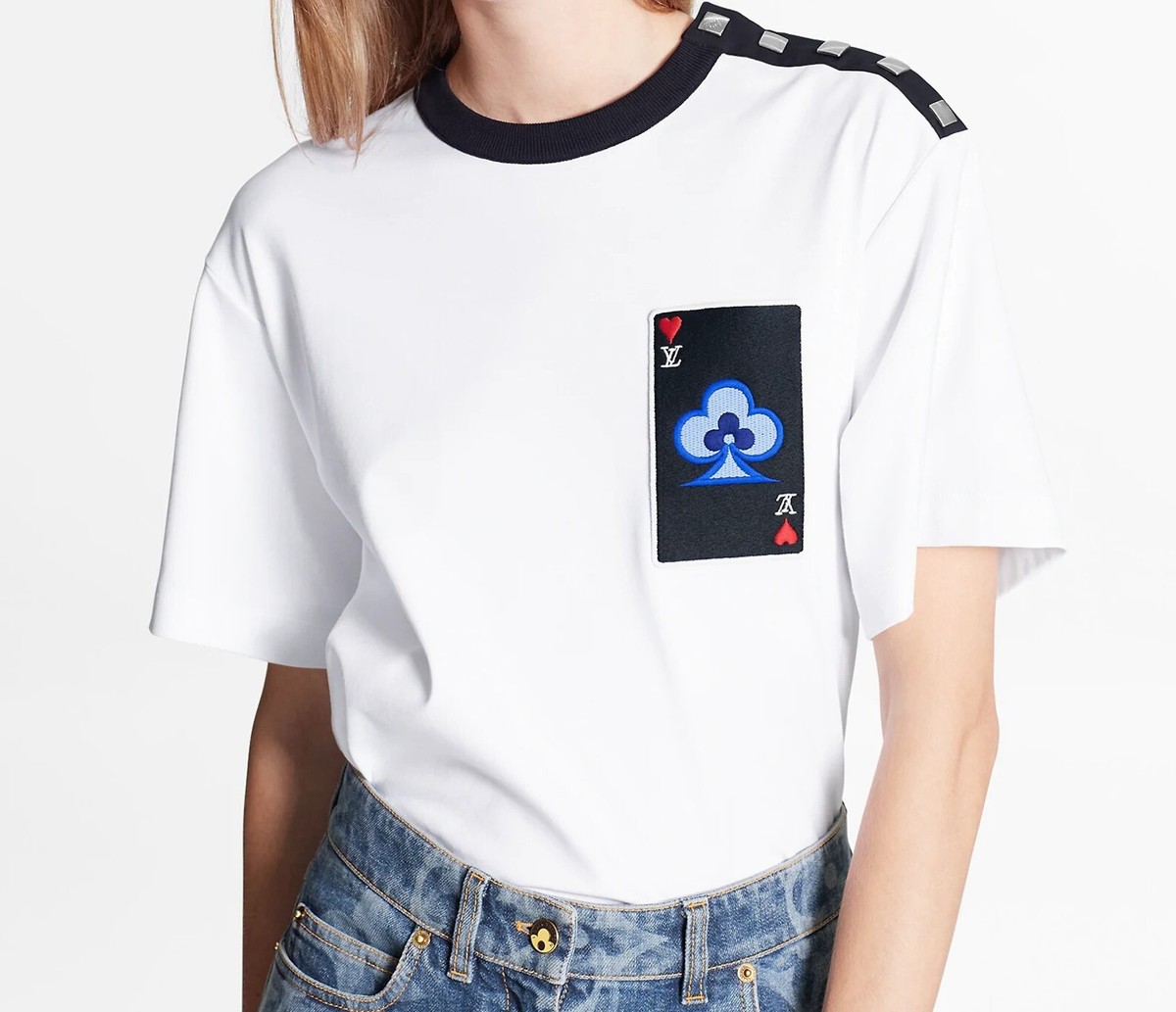 ルイヴィトン LOUIS VUITTON GAME ON FKTS98ZVX Tシャツ LOUIS VUITTON LV Game On Thread Embroidered White Tee T-shirt