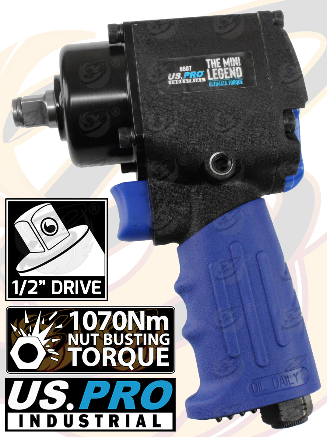 US PRO 1/2" Drive Air Impact Wrench Gun 1070NM NBT Pneumatic Tool Impact Wrench eBay