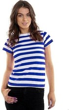 Ladies Girls & Men Red Blue Black and White Striped Fancy T-shirts Christmas Top