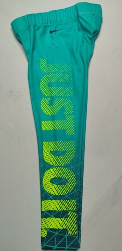 NIKE Dri-fit Girls Size 6 Hyper Jade JUST DO IT Athletic Leggings NEW - Picture 2 of 10