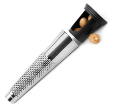 PREMIUM MUSKATREIBE 15,5 cm EDELSTAHL MIT STAUFACH Muskatnuss Reibe