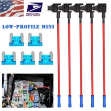 5PCS Add-A-Circuit Piggy Back Fuse Tap Low Profile Mini 15A Blade Fuse Holder