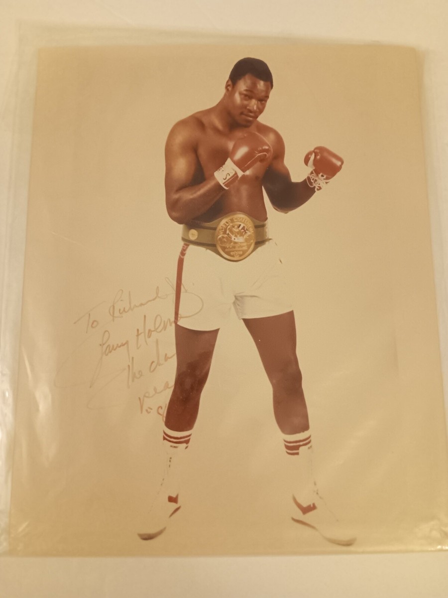 Larry Holmes 1985 Autograph Signed 8 X 10 Photo Dated 1985
