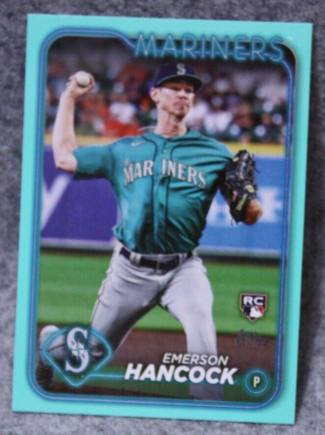 2024 Topps Series 1 Emerson Hancock Aqua Parallel RC #39 Mariners