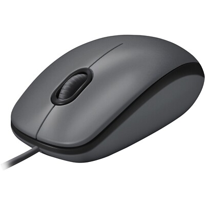 Logitech M100 Maus Optische Computer Maus Schwarz mit Kabel USB 1000 DPI