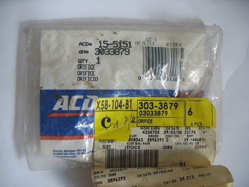 New NOS Genuine GM AC Orifice Tube OE 3033879 | eBay