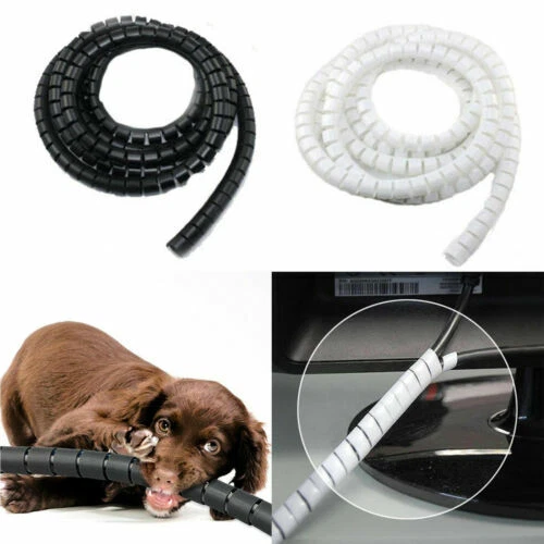 2M 8/10/16/22/28mm Spiral Cable Wrap Tidy Cord Wire Banding Storage Organizer - Image 2 of 4