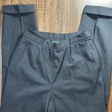 Vtg Lauren Ralph Lauren Pants Womens 8 Dark Gray Wool Blend Business Casual Wear